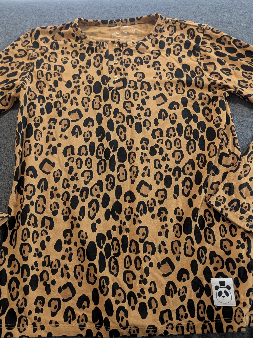 Mini Rodini Brown and Black Leopard Print Long Sleeve Tee